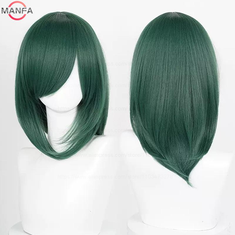 40cm Medium Basic Anime Cosplay Wig Bang Blond  Black White Red Pink Green Brown Gold Blue Heat Resistant Synthetic Hair Wigs