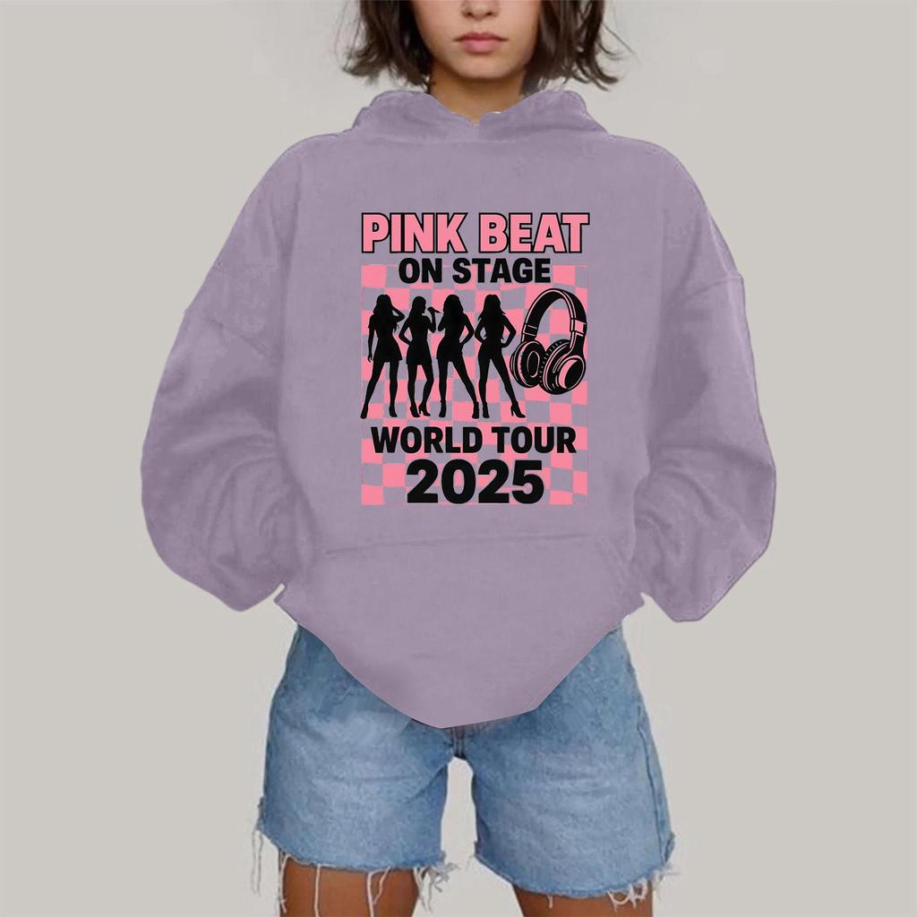 Damen Modisches Lässiges Kapuzen-Langarm-Sweatshirt mit Aufdruck