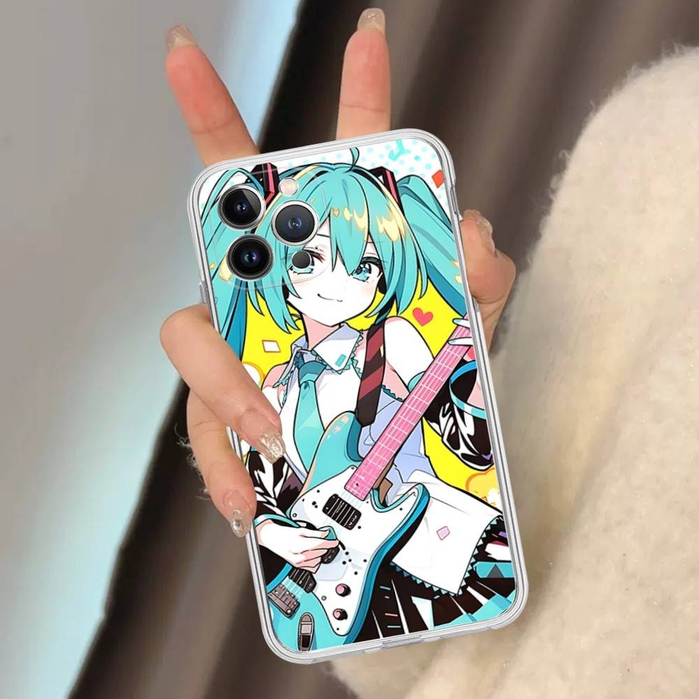 Hatsun M-MikuES Anime Für IPhone 11 12 13 14 15 16 17 Pro Max Plus 13 Mini Silikon Weich Transparent Rückseite