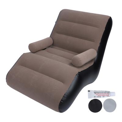 Nafukovací pohovka Ergonomický tvar S Přenosná Měkký flokovaný povrch Nafukovací gauč pro domov cestování