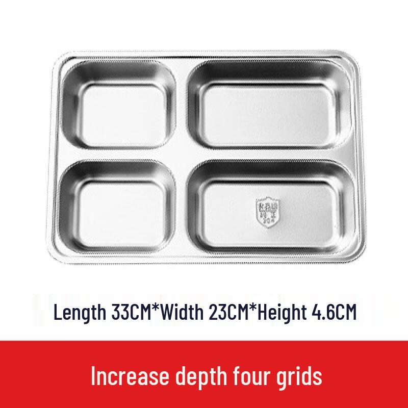 304 Stainless Steel Square Divided Food Tray