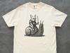 Funny French Bulldog Knight Riding Snail T-Shirt: Y2K Meme Dog Gift