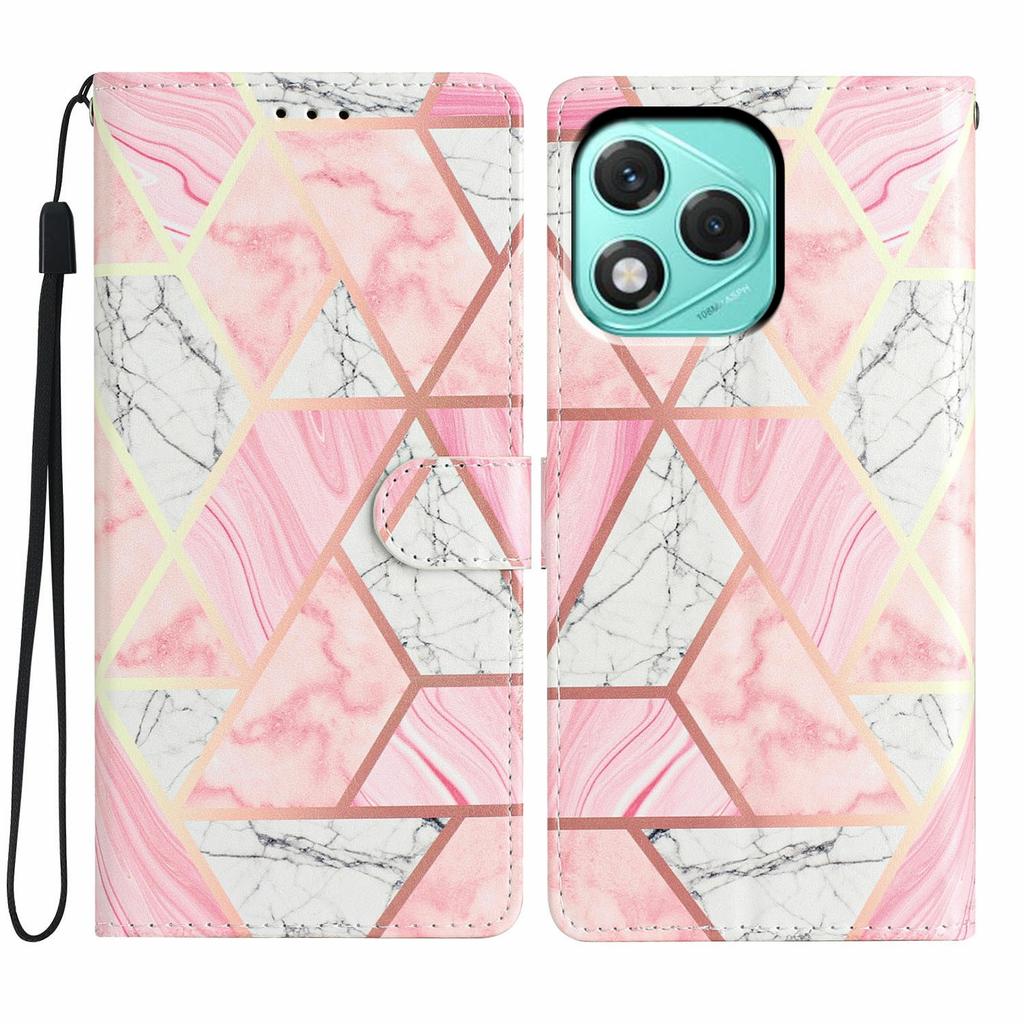 Für Honor 400 Lite 5G Brieftasche Hülle PU Leder Musterdruck Ständer Handyhülle mit Riemen