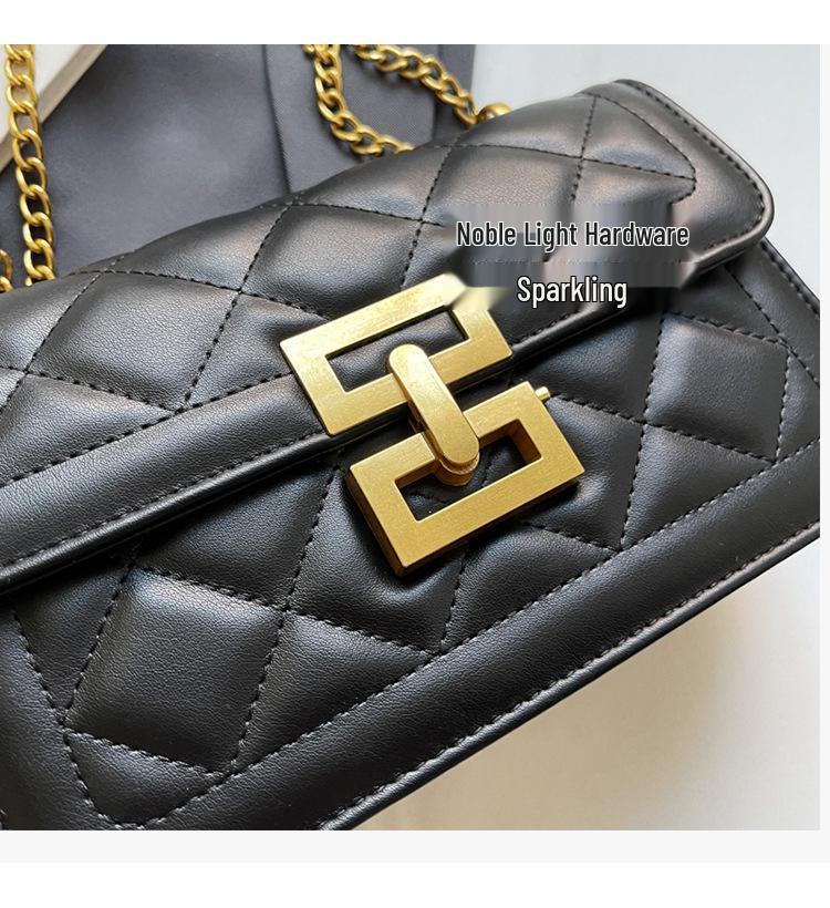 2025 Winter Women's Argyle Chain Versatile Crossbody Bag - Fashionable Small Square Shoulder Bag, Light Luxury