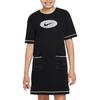 Nike Kids Dress Logo Print Round Neck Short Sleeve Kids Dresses Black DO7168-010