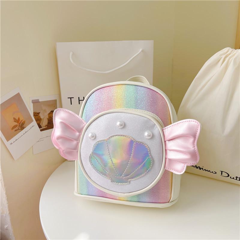 

Backpack Designed Laser With Pearl Shells Pu Material And Durability For Daily