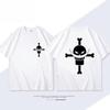 ONE PIECE Derivados de Animação Barba Branca Edward·Newgate Camiseta de Manga Curta Estampada Moda Masculina Feminina Top Solto de Algodão