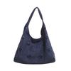 College Style Bag Women's Casual Foreign Style Hollow Tote Bag Foreign Style Suede Shoulder Bag Women's Commuter Armpit Bag
