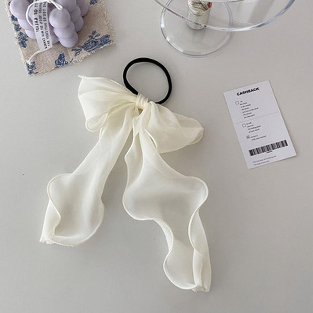 

Летние однотонные кружевные резинки для волос из пряжи и ленты, женские резинки для волос с бантом, держатели для хвостиков, резинки для волос для девочек, аксессуары бежевый