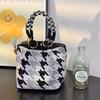 Versatile Large Knitted Handbag with Hollow-Out Flower Pattern