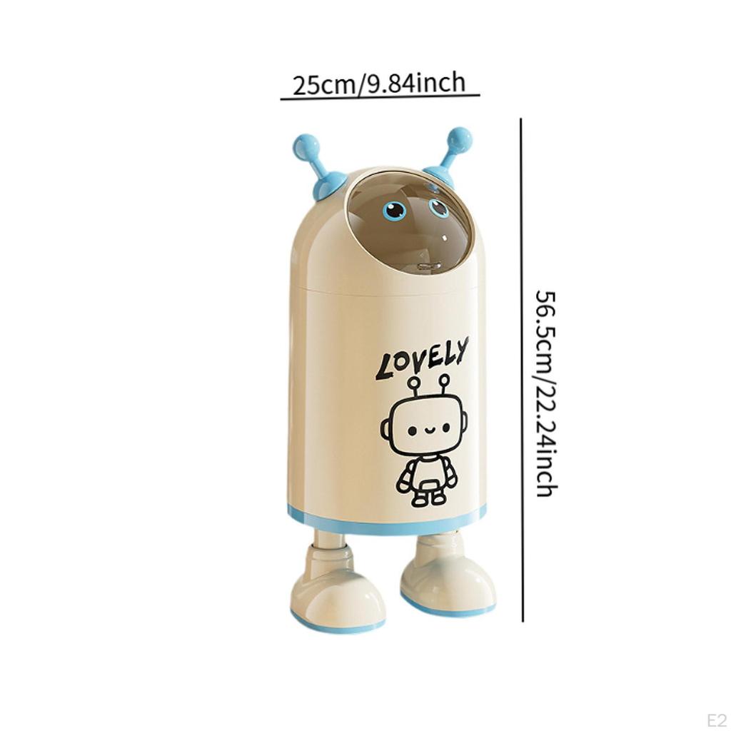 Trash Can Garbage Container Cute Waste Bin Standing Wastebasket with Flip Lid for Kitchen Study Room