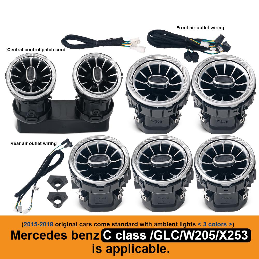 

LED Car Control C-Class/GLC Ambient Lamp Air Vents RGB 3/64 Colors For Mercedes Benz 2015-2018 2019-2021 Turbo Air Outlet Lamp