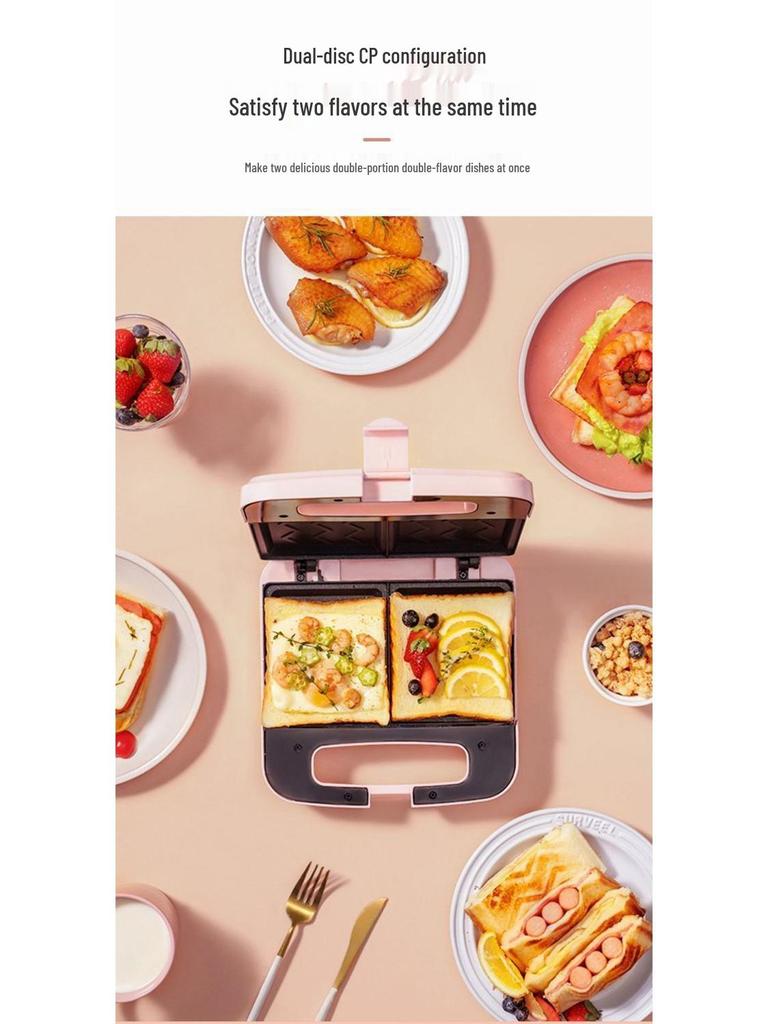 Multi-Functional Double Plate Breakfast Sandwich Toaster-Grill Griddle