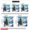 2pcs 2D Flat Printing Merry Christmas Popular Curtains Christmas Village Snow Gifts Tree Polyester Without Electricity Festive