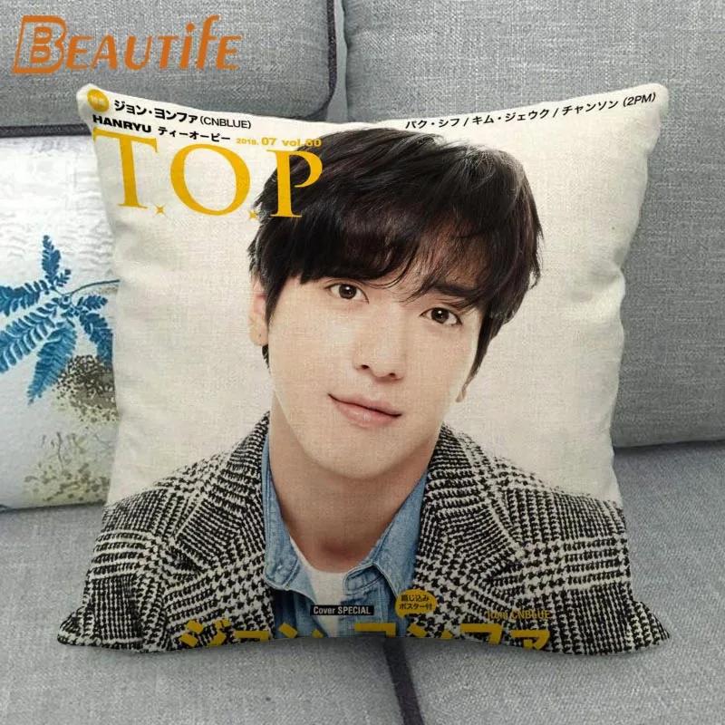 45X45cm CNBLUE KPOP Pillow Cover Square Zipper Cotton Linen Fabric Pillow Cases Bedroom Home Decorative Boys Girls Gift