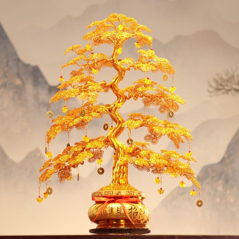 Hand-Woven Money Tree Ornament for Home Decoration and Housewarming