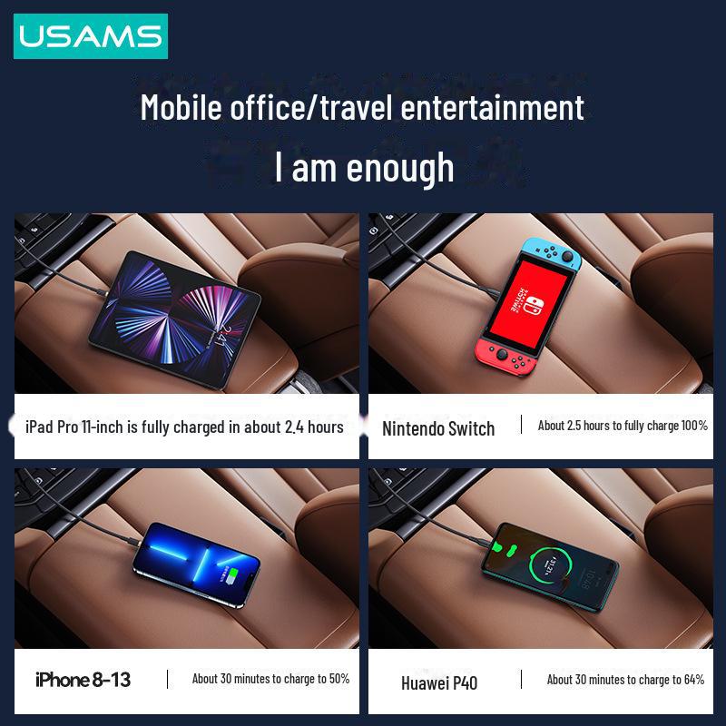 Adaptor Încărcător Auto USB Dual de Mare Putere USAMS pentru Brichetă Auto - Unul la Două Porturi