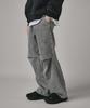 Beodeonteu Corduroy Cut-Out Layered Pants [Gray]