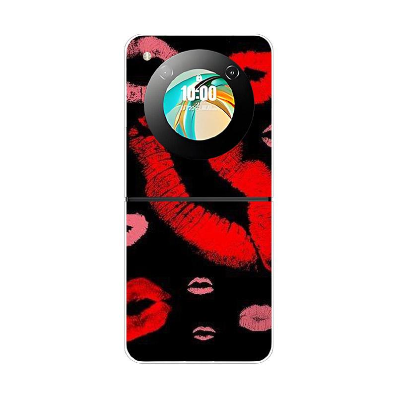 Etui na ZTE Nubia Flip NX724J Modne Malowane Przezroczyste Twarde PC Składane Na ZTE Libero Flip 5G A304ZT Przezroczyste Etui na Telefon Funda