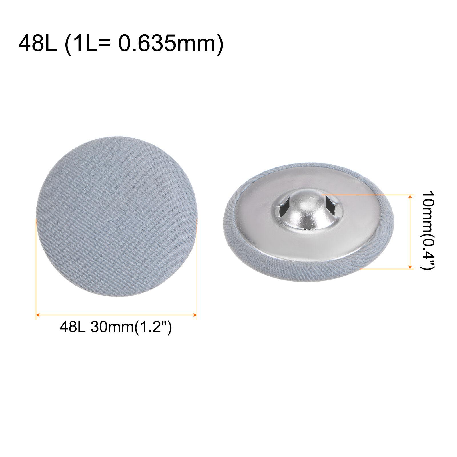 

10pcs Fabric Cloth Covered Button 30mm Metal Round Sewing Buttons, White/Khaki/Light Blue/Alloy Orange светло-синий