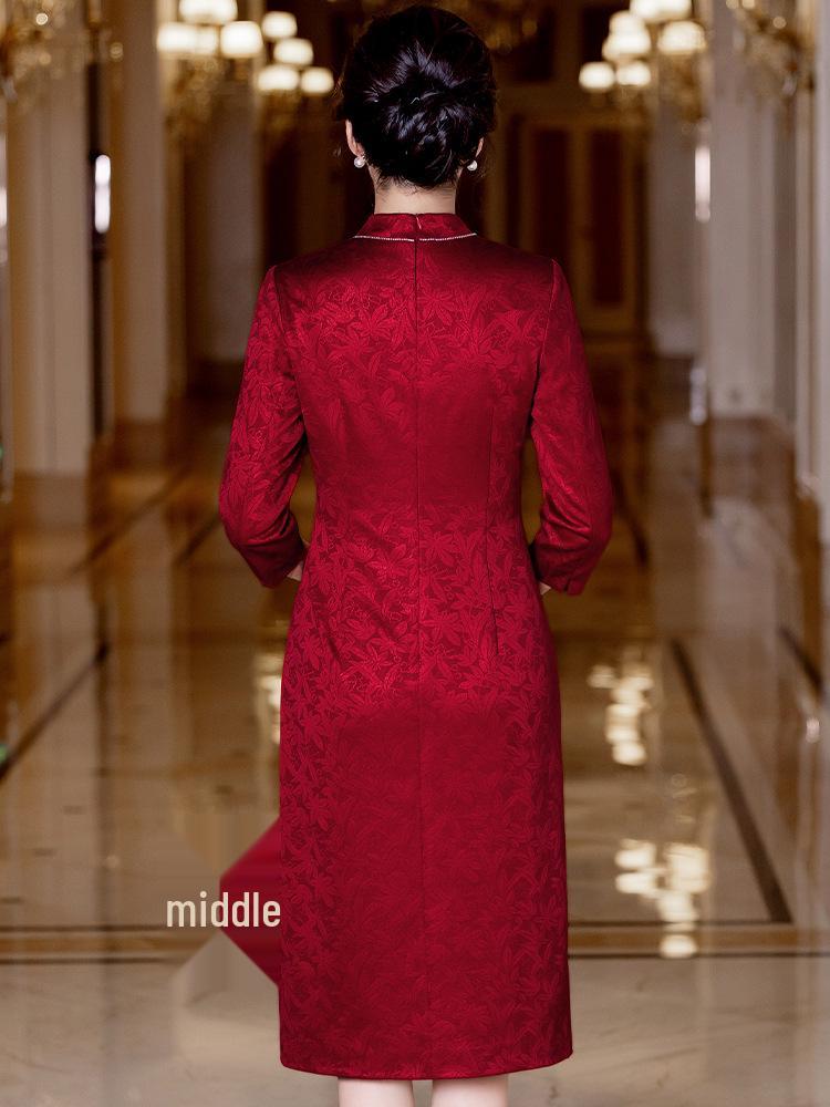 Autumn 2025 Mother's Day Cheongsam: Elegant Dress for Wedding, Banquet, or Formal Events