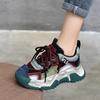 Women's Retro Genuine Leather Dad Sneakers - Autumn 2025