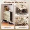 Tavolo Pieghevole da Mobile con 6 Ruote e Freni, Tavolo da Cucina/Pranzo Pieghevole per Piccoli Spazi, Rovere