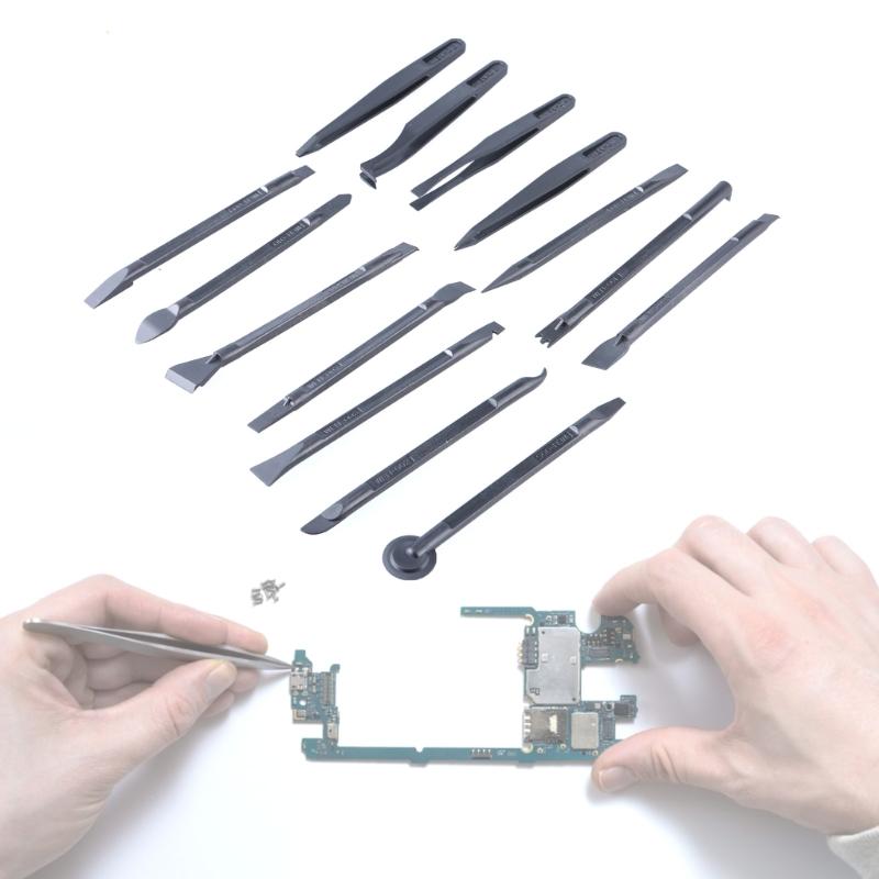 Versatile 14Pieces Carbon Fiber Scraper Kit for Narrow Spaces, Gaps, and Sticker Removal