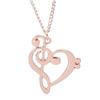 Women's Stylish Simple Hollow Musical Note Heart Pendant Chain Necklace Gift