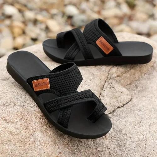 Sommer Damen Große Größe Atmungsaktives Netz Zehenabdeckung Flache Sohle Leichte Strand Sandalen Damen Hausschuhe Freizeitschuhe
