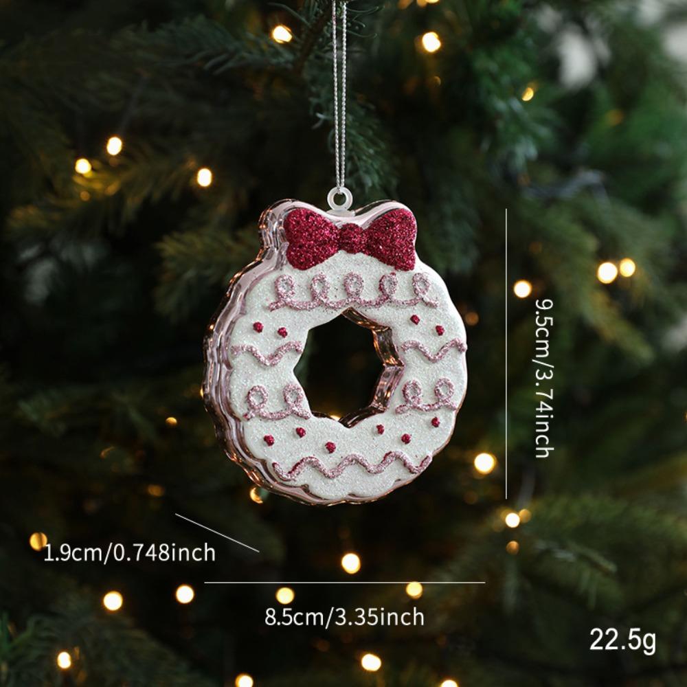 New Plastic Ice Cream Pendant Colorful DIY Decor Christmas Tree Decoration Hanging Snowman Ornaments New Year Party