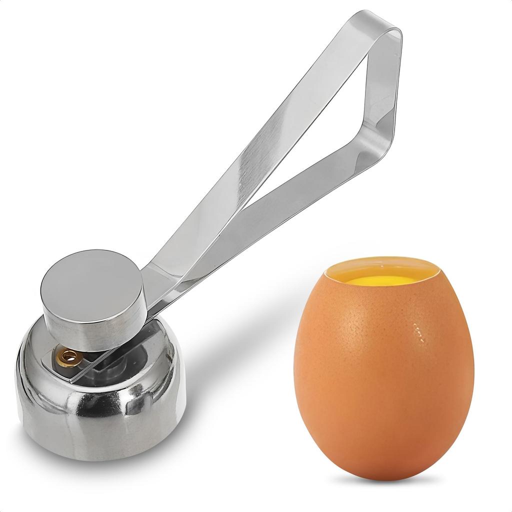 Stainless Steel Egg Opener Tool for Raw Eggs, Easy Egg Cracker with Ergonomic Handle for Baking Custard Cake Kitchen Use