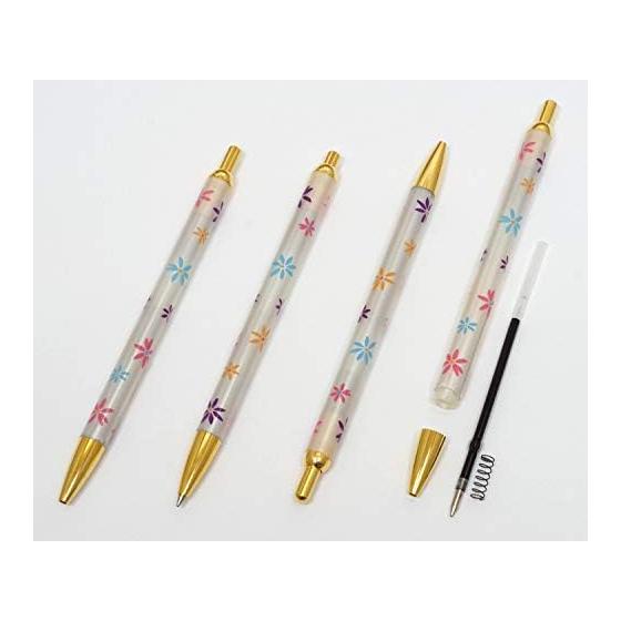 Recycled Leather 4-Pocket Business Card Holder with Floral Ballpoint Pen Set T23-LS030B-HS380B