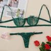 Ladies Sexy Lingerie Set Erotic Lingerie Lace Underwire Bra Set Erotic Exotic Lingerie Fashion Perspective Bra Thong Set