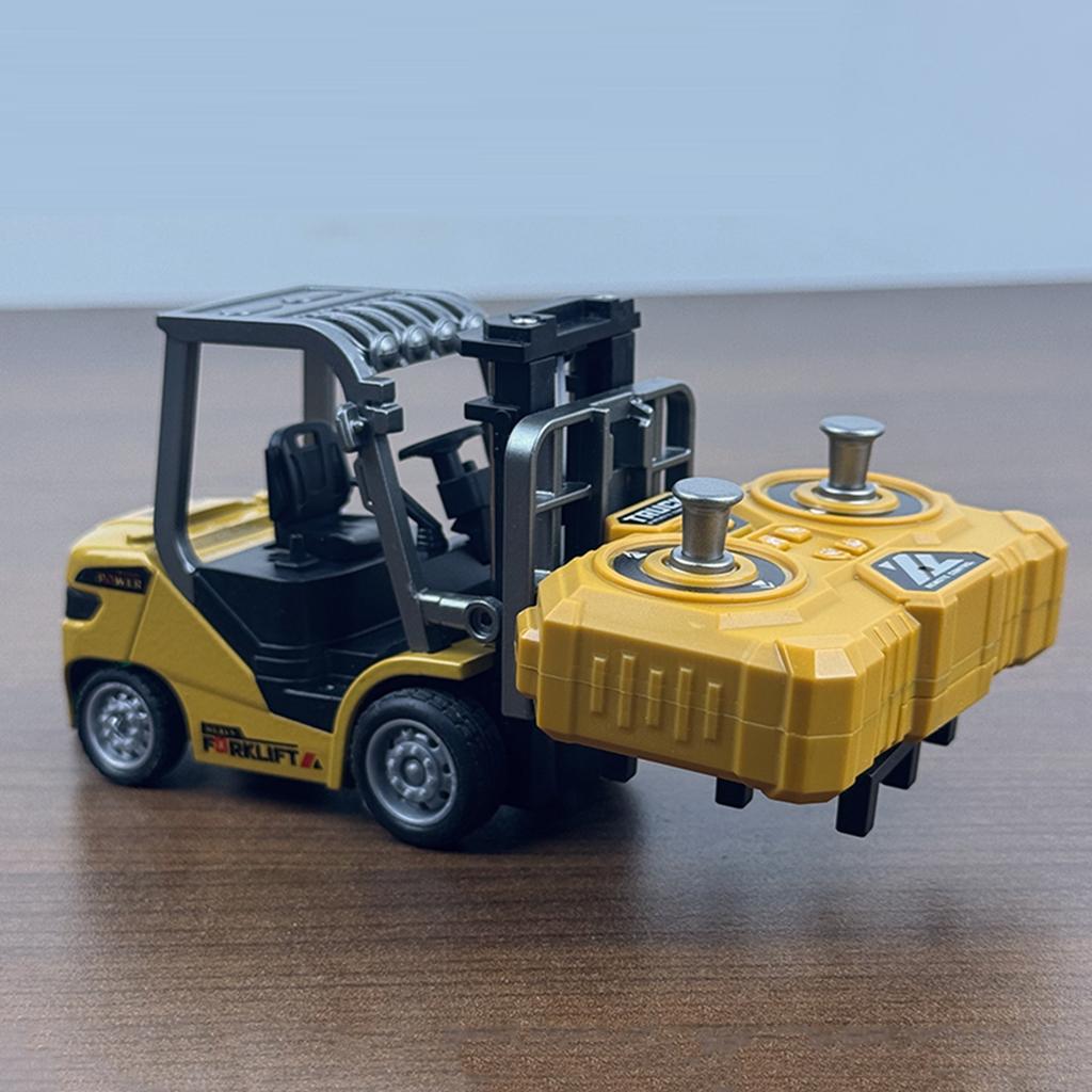 1/64 Mini Remote Control Forklift Truck Remote Controlled Alloy Forklift Toy Car Model for Kids Age 6-12 Christmas Birthday Gift
