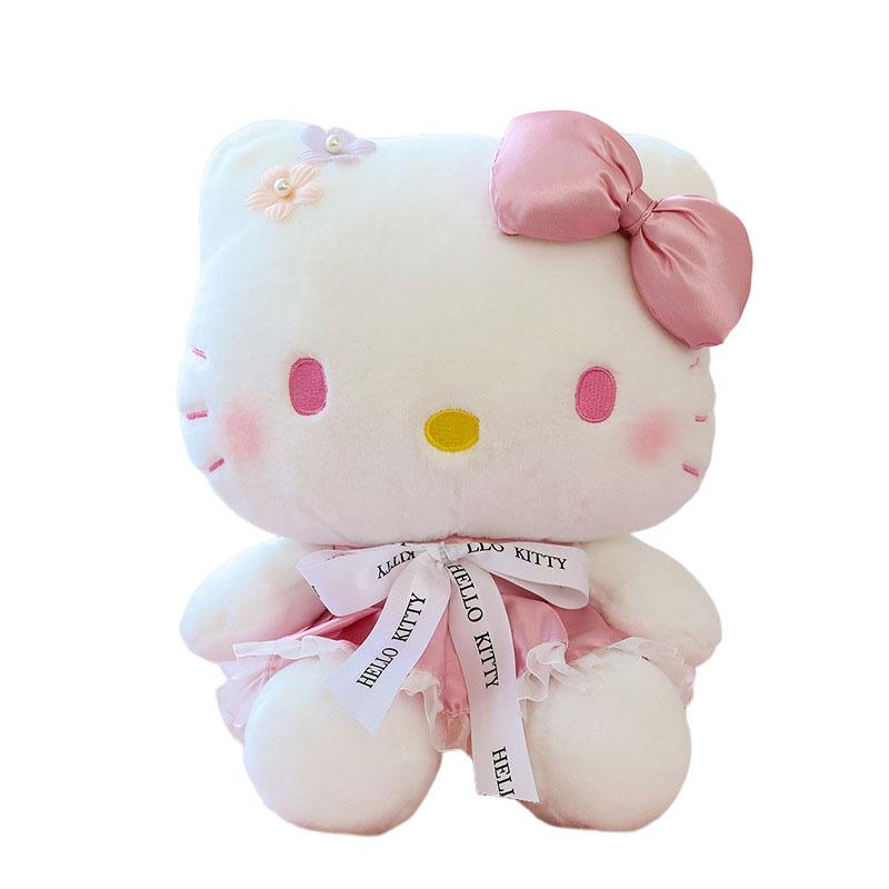 

Cute Flower Kt Cat Plush Doll Wholesale Stuffed Toy Katie Cat Doll Collectible Gift 35cm/13.78in розовый