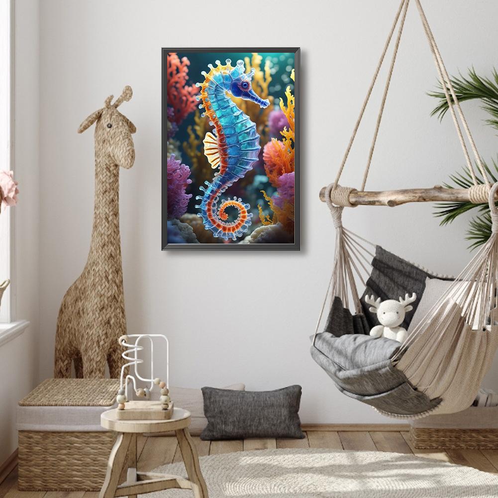 5D DIY Full Round Drill Diamond Painting Seahorse Home Decor Art Craft 40x60cm