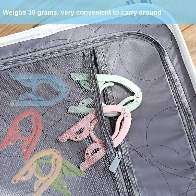 10Pcs Portable Folding Clothes Hangers Multifunctional Travel Clothing Drying Rack Laundry Hangers Space Saving