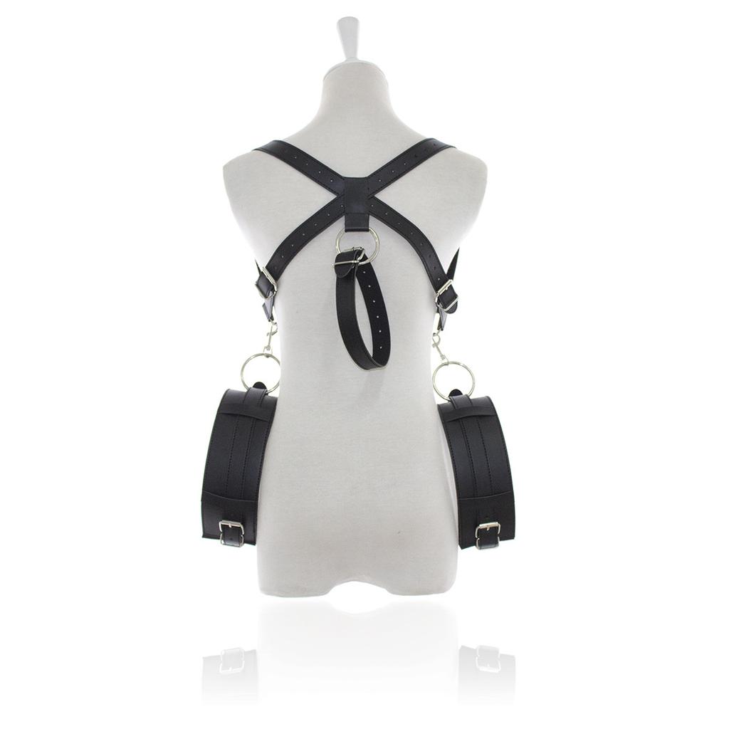 Leg Split Bondage Gear Handcuff SM Slave Shoulder Strap Bra Lift Sex Toy Back Hand Restraint Couple Erotic Games Sex Tools