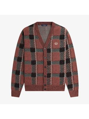 [штаб-квартира Genuine] Fred Perry [sharp] Glitch Tartan Cardigan S54 Afpm2336531 S54 qzgAfpm2336531 S54