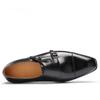 Fashion Men's Fashion Leather Shoes Real Handmade Monk Shoes Men Goodyear Blake Craft Men's Cow Leather Shoe Double Buckles Monk Shoes
