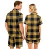 Couple Matching Pajama Set Short Sleeve Button Down Shirt with Hem and Shorts Set Soft Casual Sleepwear Available In Sizes S To XXXXL