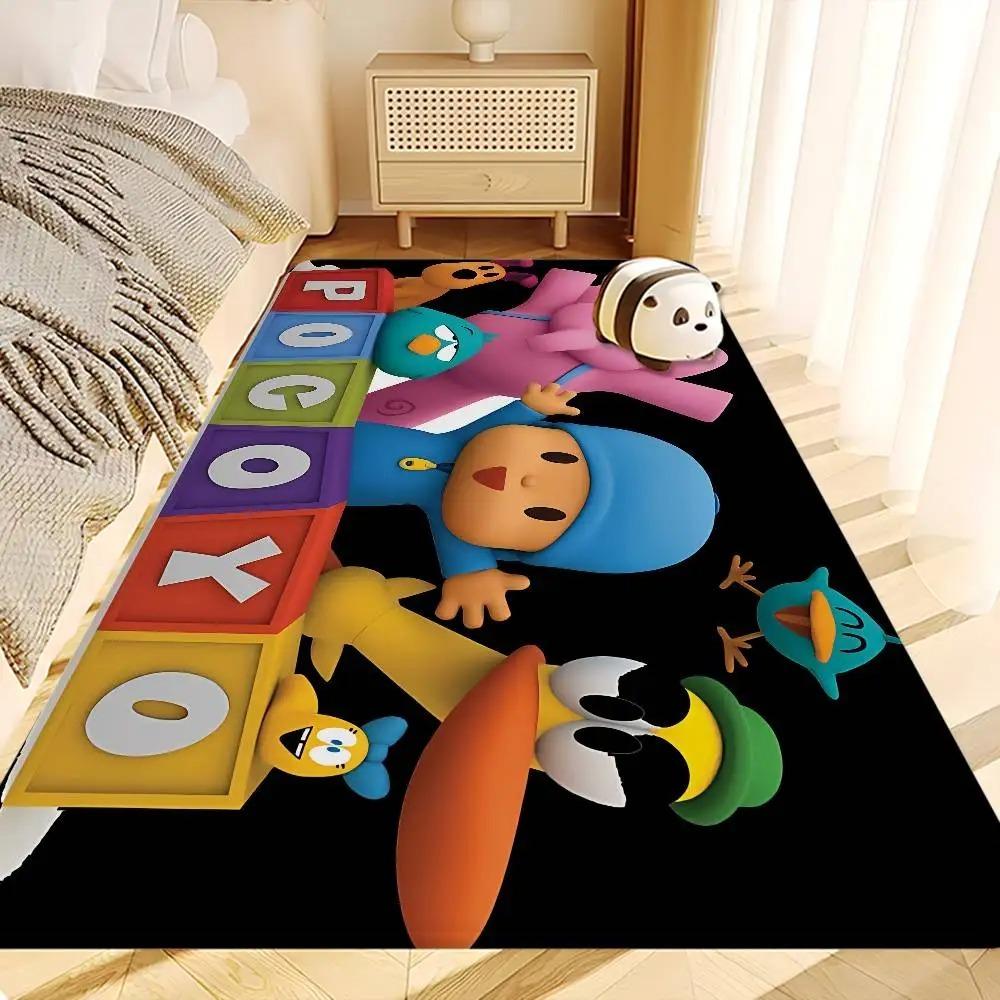 Cartoon-Stil Bodenmatte rutschfest Teppiche Spielmatten Teppich Schlafzimmer Dekoration Wohnzimmer Teppich Krabbelmatte Weihnachtsgeschenk Teppich P-Pocoyo