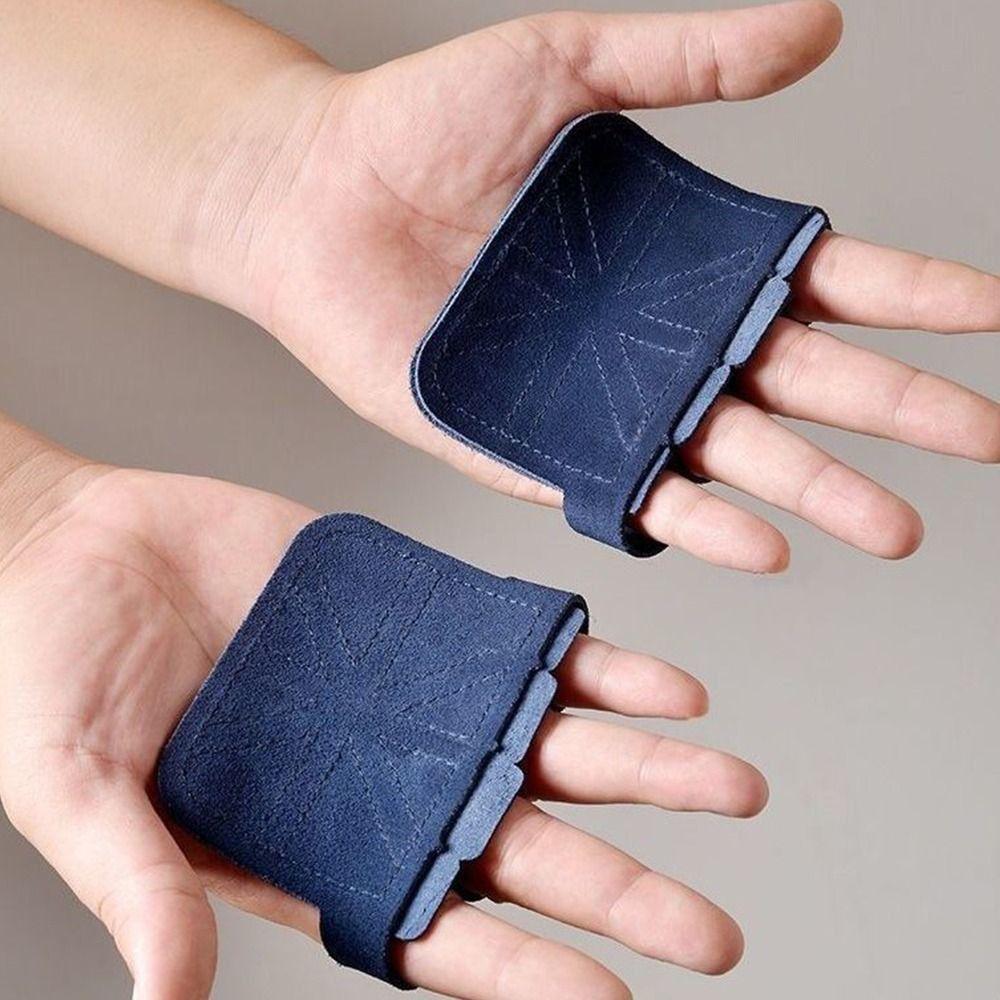 Leather Palm Protection Anti-Skid Fitness Hand Gloves for 1Pair Pull-Ups Training