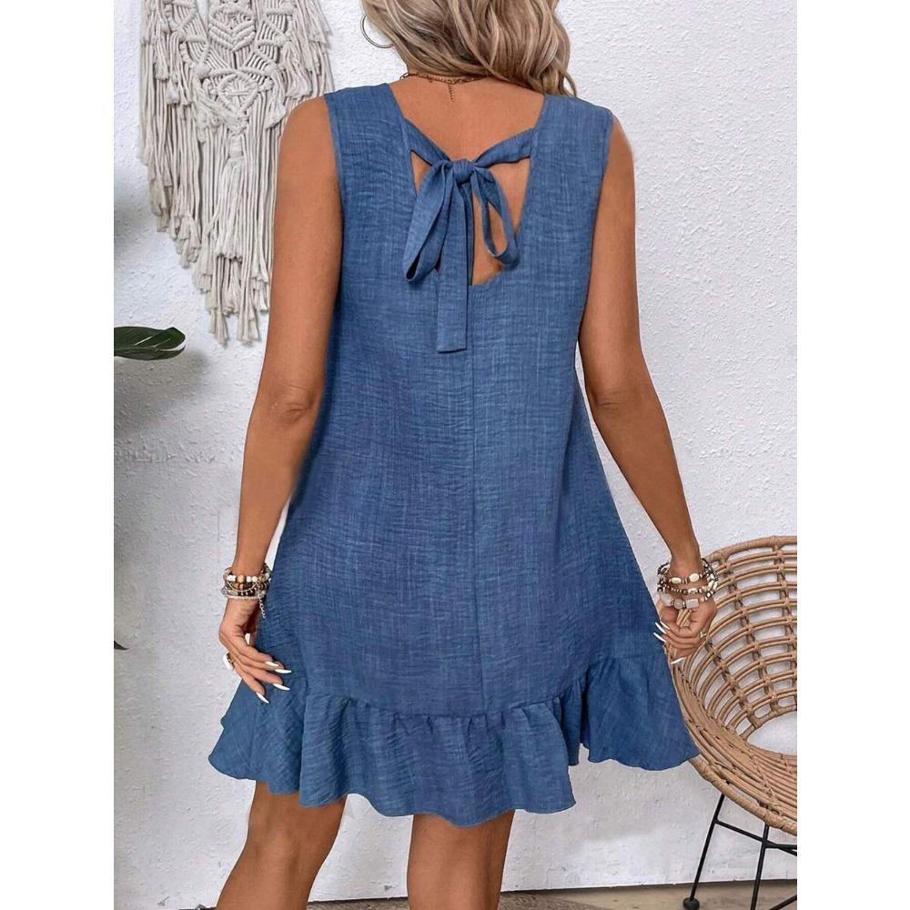 Nuovo Arrivo Primavera/Estate 2026 Abito Gilet da Donna Senza Maniche con Volant Stile Casual Gonna a Gilet Abito Casual Senza Maniche con Volant
