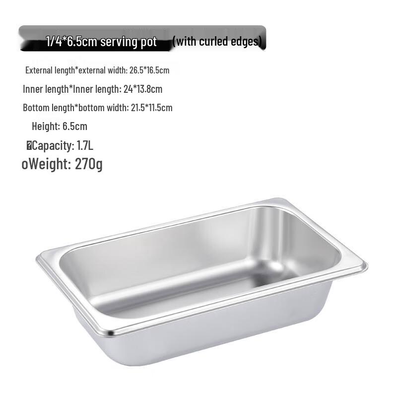 MOLUONA Stainless Steel Rectangular Food Pan