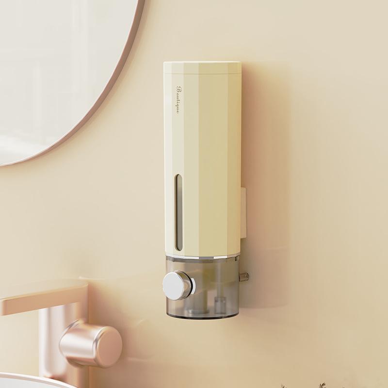 Wall Mounted Soap Dispenser No Drilling Clear Window Suitable for Shampoo Body Wash for Bathroom Shower Room