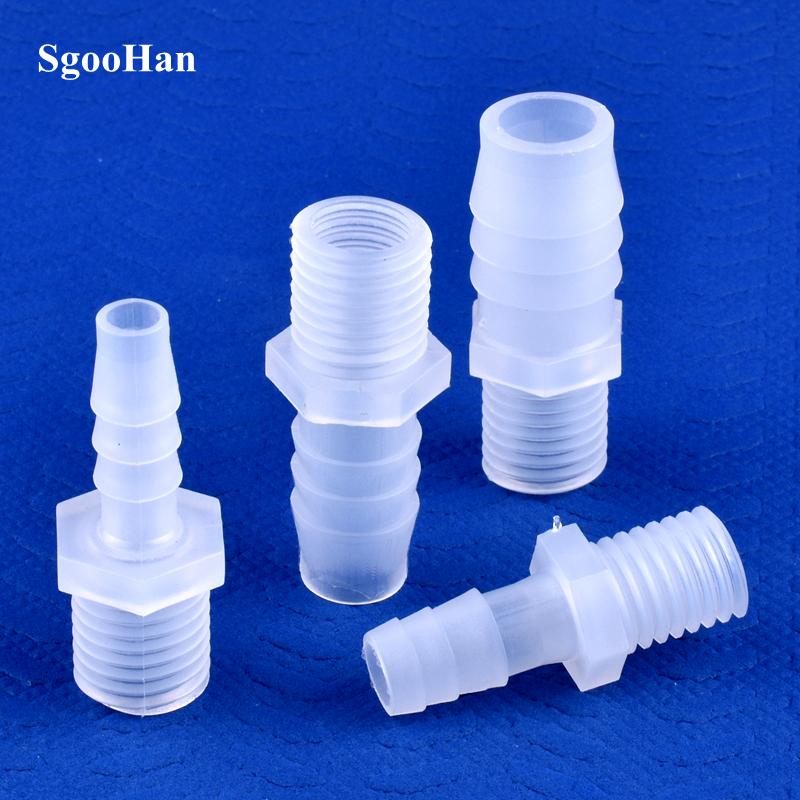 10pcs M5~M16 Male Thread To 2.4~16mm PP Pagoda Direct Connector Garden Irrigation Water Pipe Hose Joints Aquarium Fish Tank Adapter Barb Joints