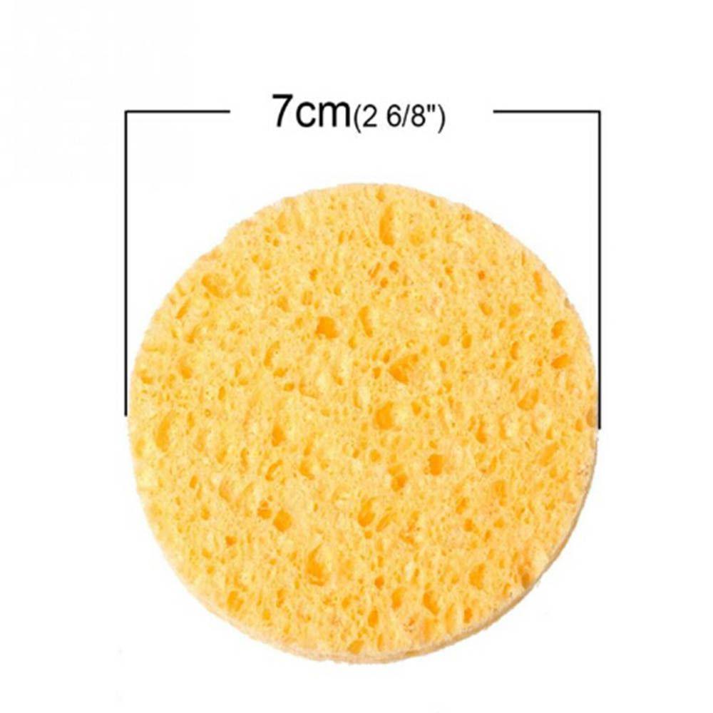 Yellow Soft Round Tools Beauty Makeup Pads Face Wash Cleansing Sponge Cosmetic Puff