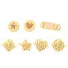 Electroplated Gold Zircon Heart & Star Pendant for DIY Necklaces & Bracelets